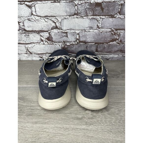 Reef Swellsole Pier Shoes Navy Blue Canvas Fabric Boat Shoes Men Sz 11M US/44EU - Picture 4 of 16